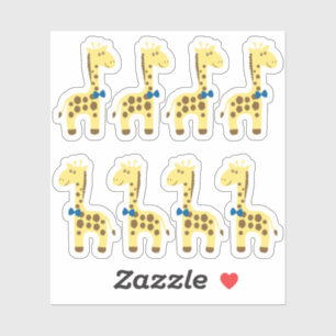 Giraffe Baby Boy Blue Bow Planner / Scrapbook Aufkleber
