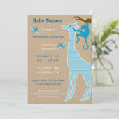 Giraffe Baby Boy Shower Einladungen (Stehend Vorderseite)