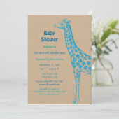 Giraffe Baby Boy Shower Einladungen (Stehend Vorderseite)