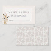 Giraffe Baby Dusche Beige Diaper Raffle Ticket Begleitkarte (Vorne/Hinten)