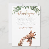 Giraffe Baby Dusche Danke Karte (Vorderseite)