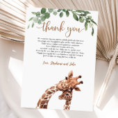 Giraffe Baby Dusche Danke Karte