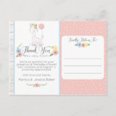 Giraffe Baby Dusche Niedliche Blüte Danke Foto Postkarte (Vorderseite)