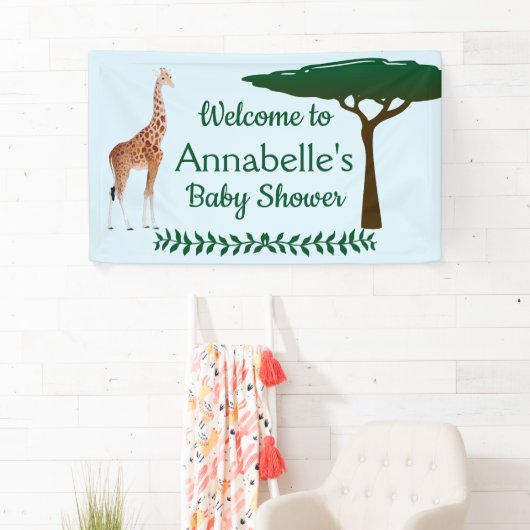 Giraffe Baby Dusche Willkommen Banner (Insitu)