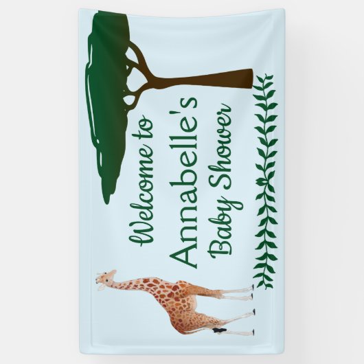 Giraffe Baby Dusche Willkommen Banner (Vertikal)