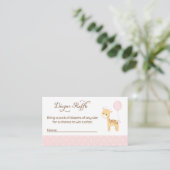 Giraffe Baby Duwer Diaper Raffelkarten Begleitkarte (Stehend Vorderseite)