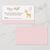Giraffe Baby Duwer Diaper Raffelkarten Begleitkarte (Vorne/Hinten)
