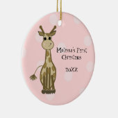 Giraffe Baby First Christmas Keramik Ornament (Rechts)