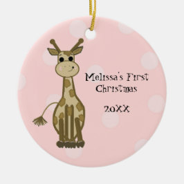 Giraffe Baby First Christmas Keramik Ornament