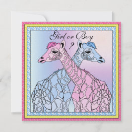 Giraffe Baby Gender Reveal Party Einladung