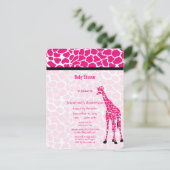 Giraffe Baby Girl PINK Moderne Pattern Baby Dusche Einladung (Stehend Vorderseite)