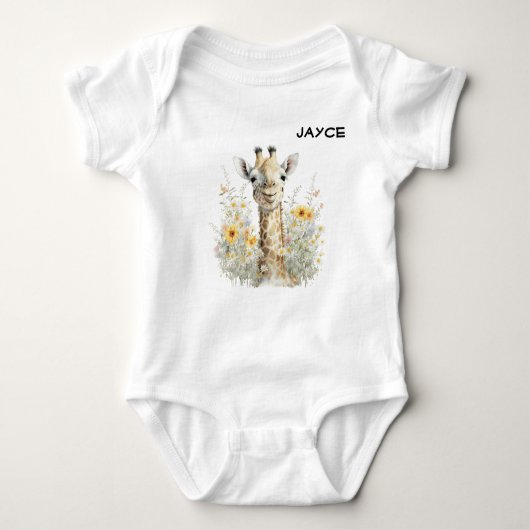 Giraffe Baby individuell anpassbar Baby Strampler (Vorderseite)