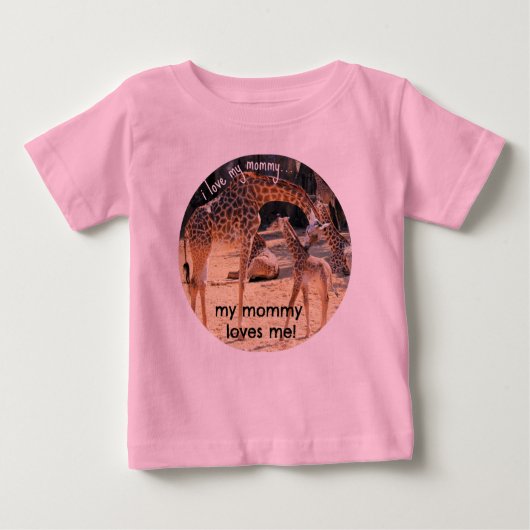 Giraffe & Baby, meine Mama, Mami, ich bin Liebe Li Baby T-shirt (Vorderseite)