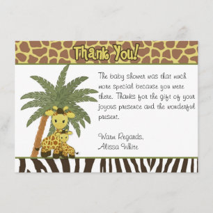 Giraffe Baby Mommy Baby Dusche Danke Karte FLAT
