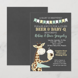 Giraffe Baby-Q Paare Kinderdusche Einladung