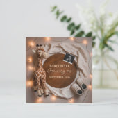  giraffe baby reveal pregnancy announcement card ankündigung (Stehend Vorderseite)