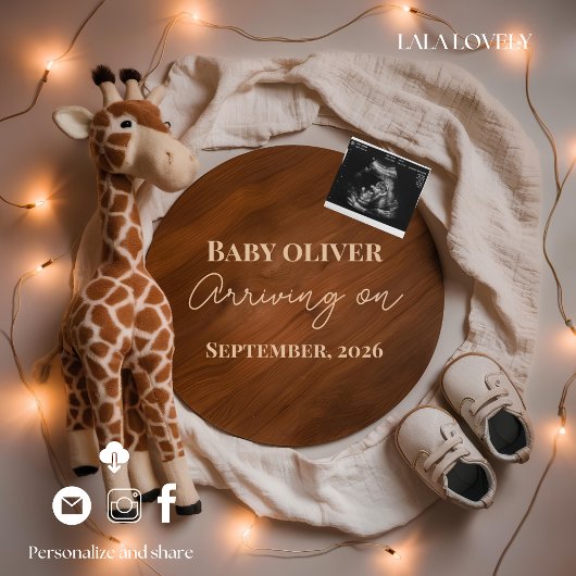  giraffe baby reveal pregnancy announcement card ankündigung