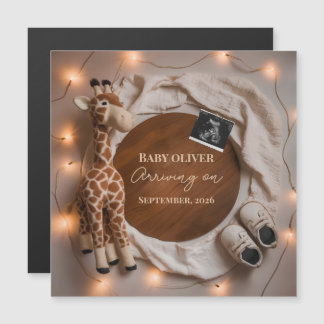 giraffe baby reveal pregnancy announcement card magnetkarte