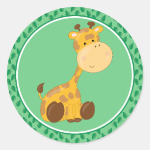 Giraffe   Baby Safari Tiere Round Sticker