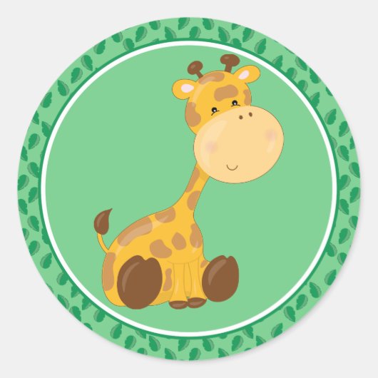 Giraffe | Baby Safari Tiere Round Sticker (Vorderseite)