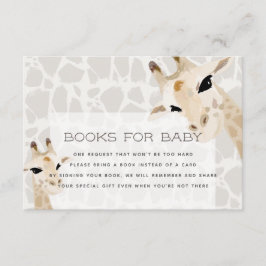 Giraffe Baby Shower Book Request Card Begleitkarte