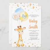Giraffe Baby Shower Boy Einladung (Vorne/Hinten)