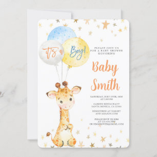 Giraffe Baby Shower Boy Einladung