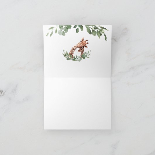 Giraffe Baby Shower Danke (Innenseite)