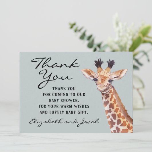 Giraffe Baby Shower Danke (Stehend Vorderseite)