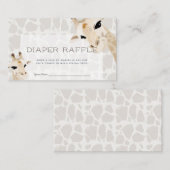 Giraffe Baby Shower Diaper Raffle Ticket Begleitkarte (Vorne/Hinten)