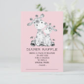 Giraffe Baby Shower Diaper Raffle Ticket Einladung (Stehend Vorderseite)