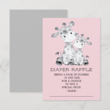 Giraffe Baby Shower Diaper Raffle Ticket