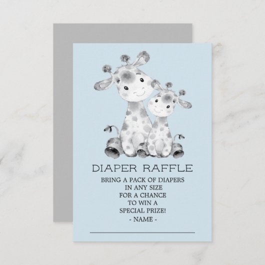 Giraffe Baby Shower Diaper Raffle Ticket Einladung (Vorne/Hinten)