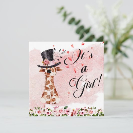 Giraffe Baby Shower Einladung (Stehend Vorderseite)