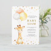 Giraffe Baby Shower Einladung (Stehend Vorderseite)