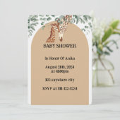 GIRAFFE BABY SHOWER EINLADUNG (Stehend Vorderseite)