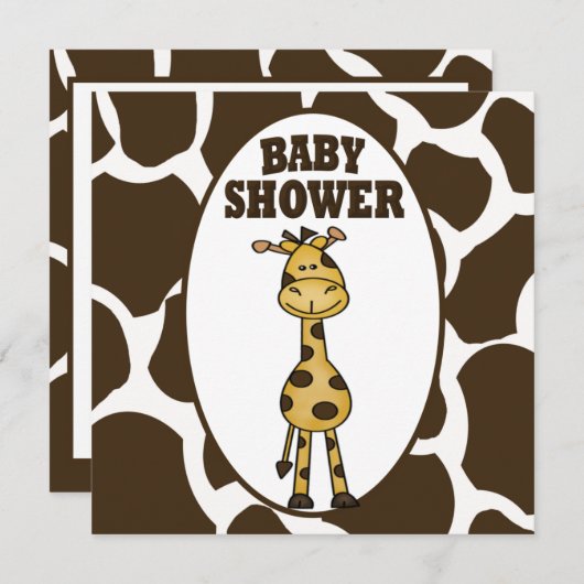 Giraffe Baby Shower Einladung (Vorne/Hinten)