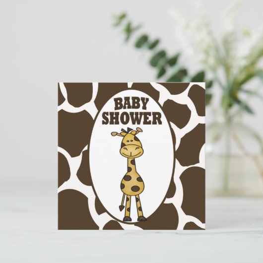 Giraffe Baby Shower Einladung (Stehend Vorderseite)