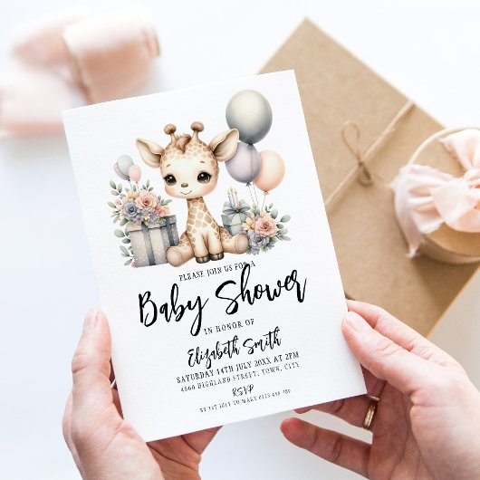 Giraffe Baby Shower Einladung