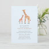 Giraffe Baby Shower Einladung (Stehend Vorderseite)