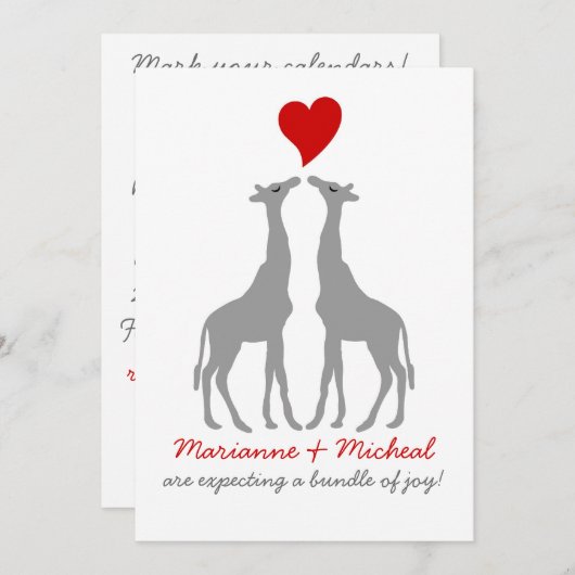 Giraffe Baby Shower Einladung (Vorne/Hinten)