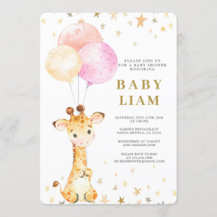 Giraffe Baby Shower Girl Einladung