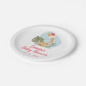 Giraffe Baby Shower Napkin (Girl Safari Animal) Pappteller (Schrägansicht)