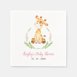 Giraffe Baby Shower Napkin (Girl Safari Animal) Serviette