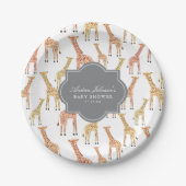 Giraffe Baby Shower Pappteller (Vorderseite)
