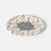 Giraffe Baby Shower Pappteller (Schrägansicht)