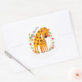Giraffe Baby Shower Runder Aufkleber (Umschlag)