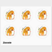 Giraffe Baby Shower Runder Aufkleber (Blatt)