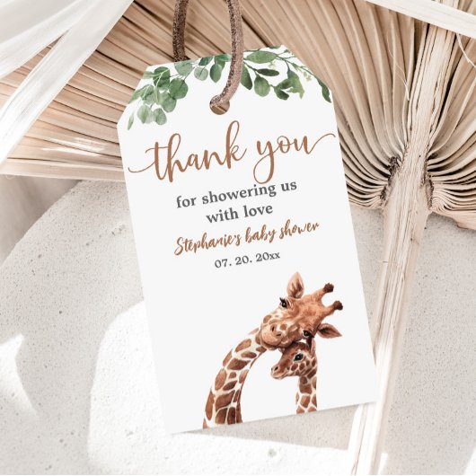 Giraffe Baby Shower Tag Geschenkanhänger