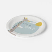 Giraffe Baby Shower Tellers - Junge Pappteller (Schrägansicht)